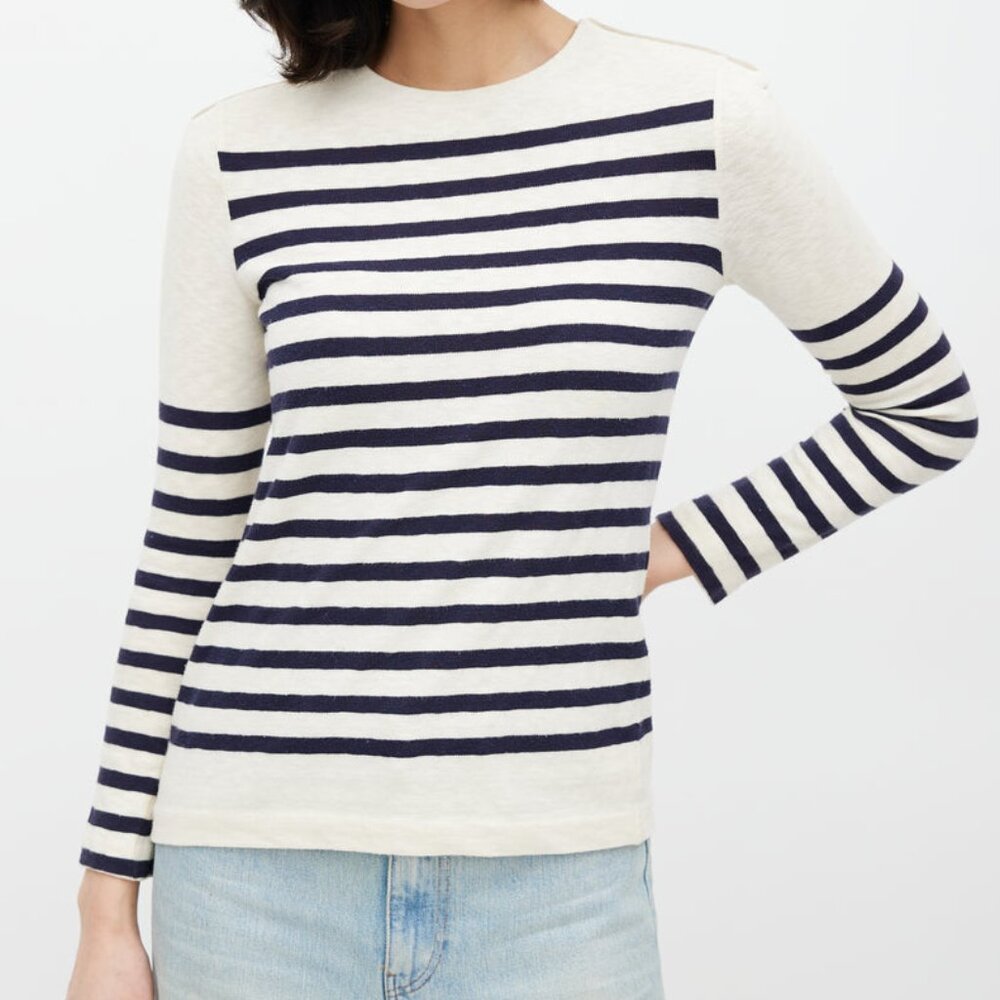 Céline Striped 100% Cotton Knit Sweater